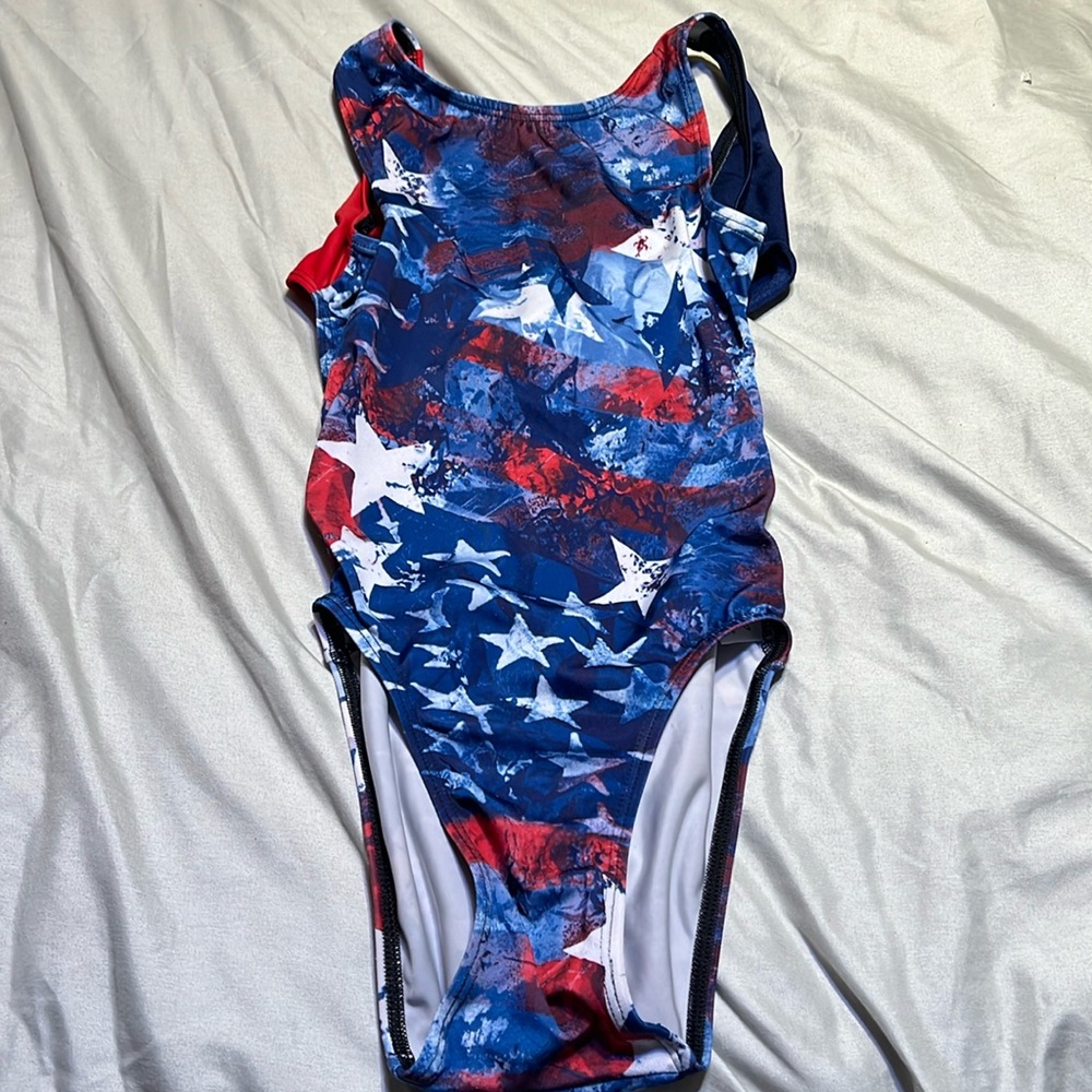 USA cross back gymnastics leotard